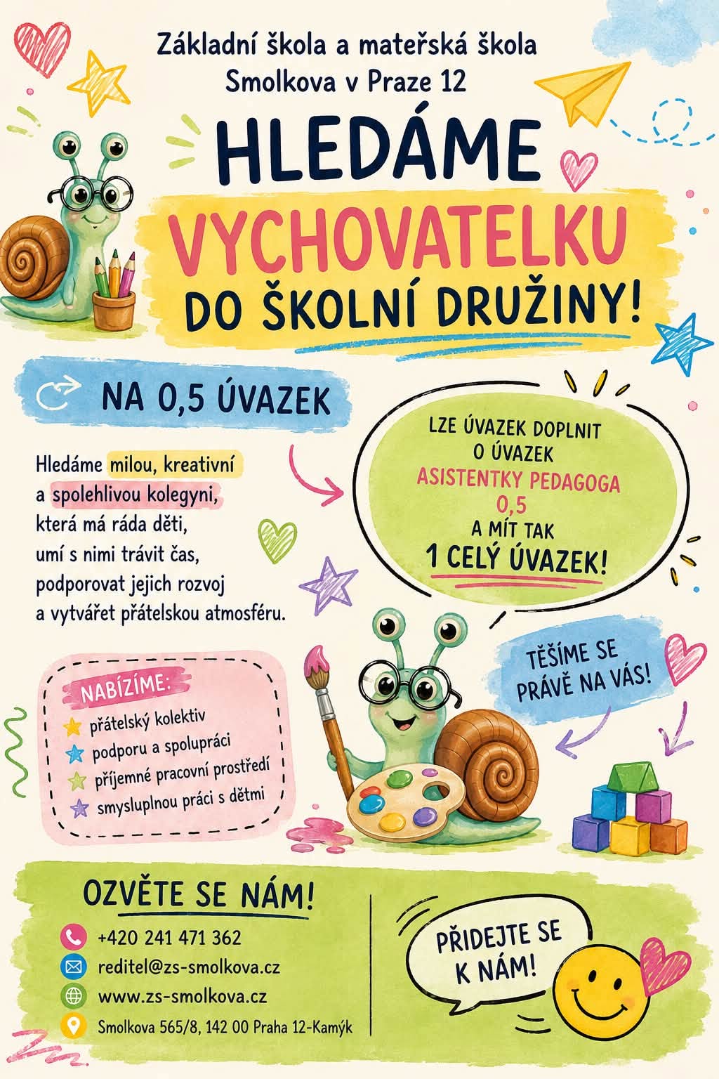 Volná pracovní místa – ZŠ Smolkova